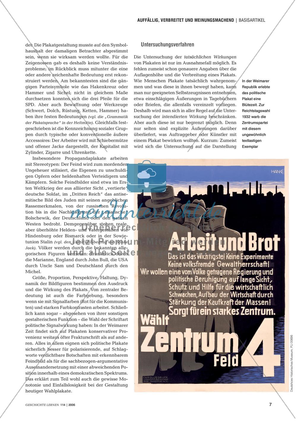 Plakate als Quellen im Geschichtsunterricht aus fachwissenschaftlicher und fachdidaktischer Perspektive Preview 6