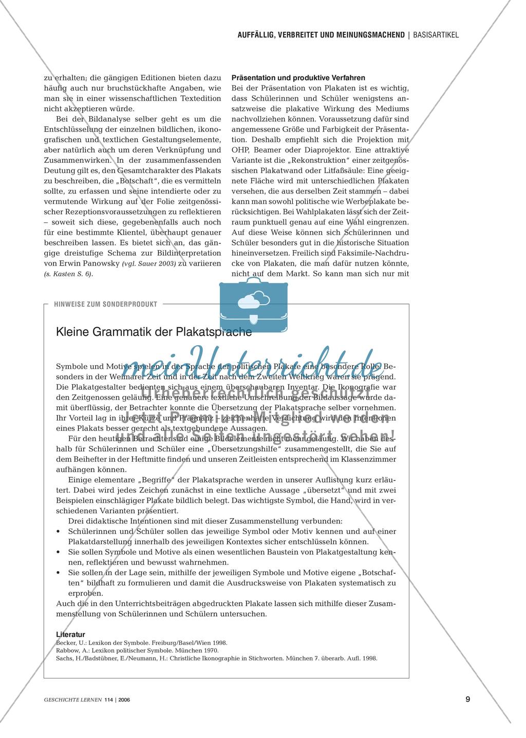 Plakate als Quellen im Geschichtsunterricht aus fachwissenschaftlicher und fachdidaktischer Perspektive Preview 8