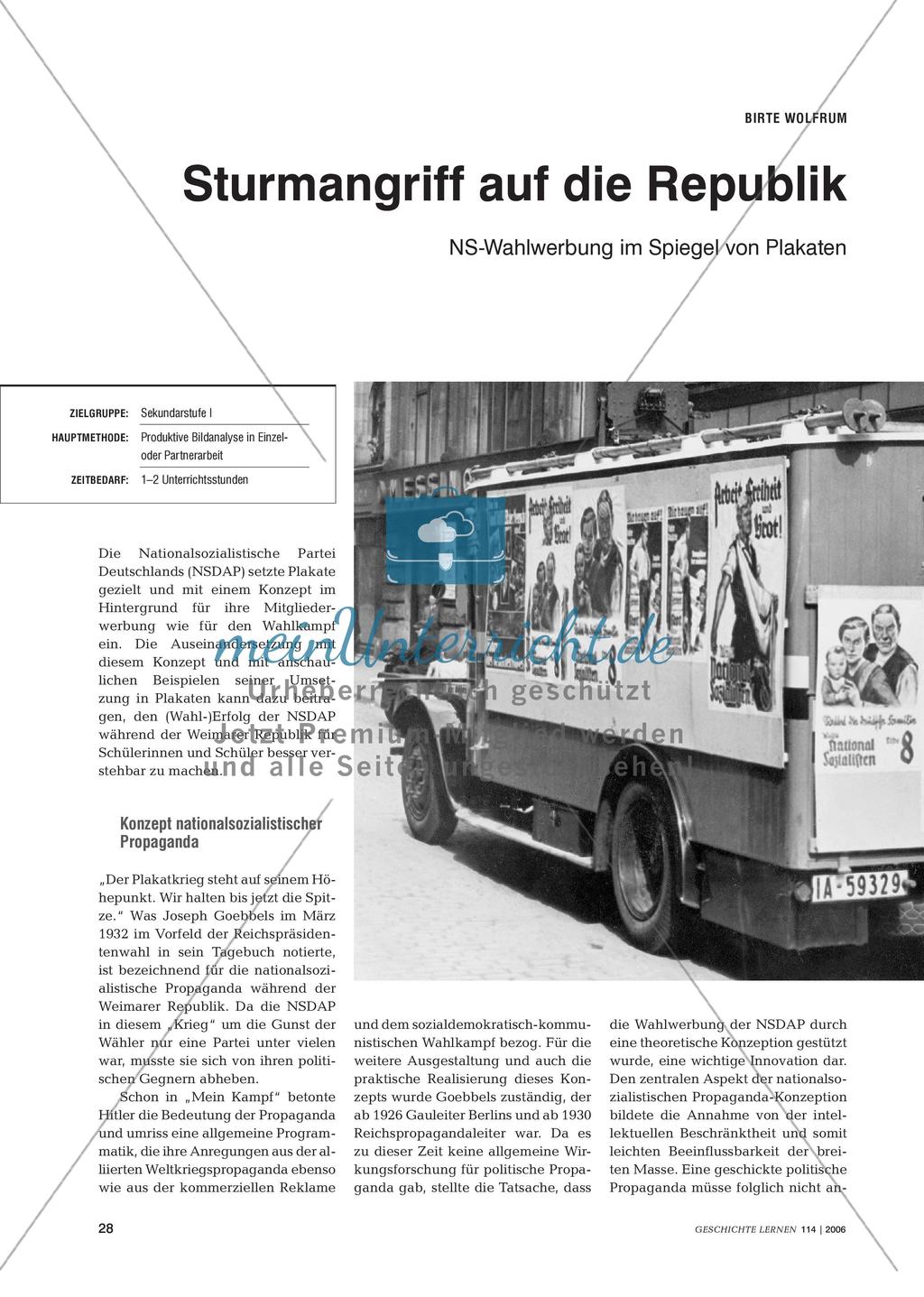 Die Reichtstagswahl im Jahr 1932: NS-Wahlwerbung im Spiegel von Plakaten Preview 1