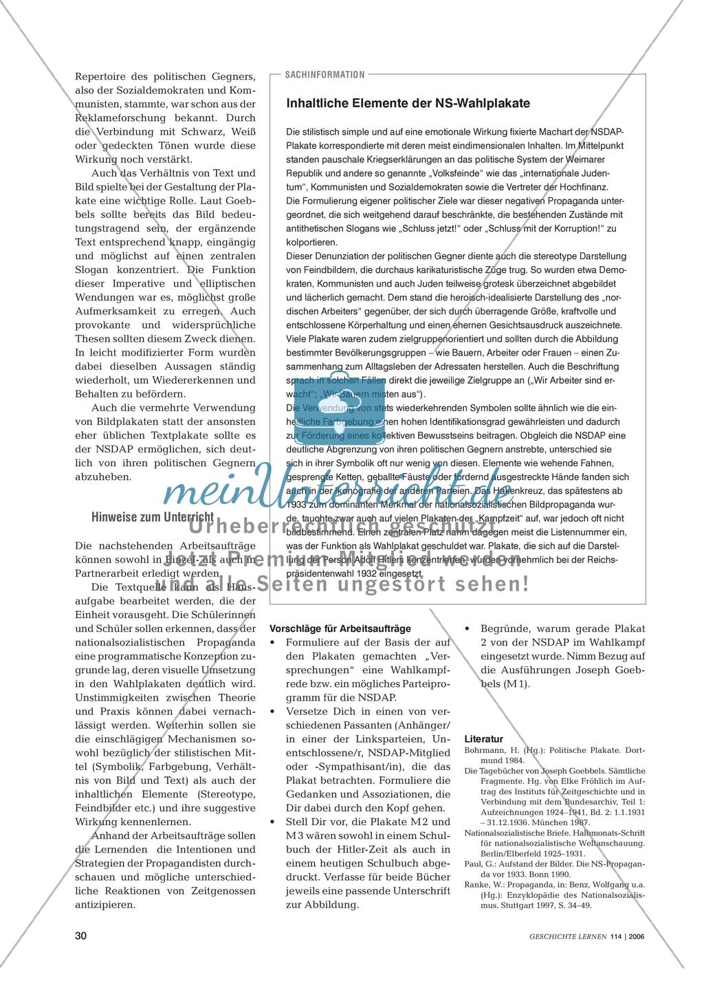 Die Reichtstagswahl im Jahr 1932: NS-Wahlwerbung im Spiegel von Plakaten Preview 3
