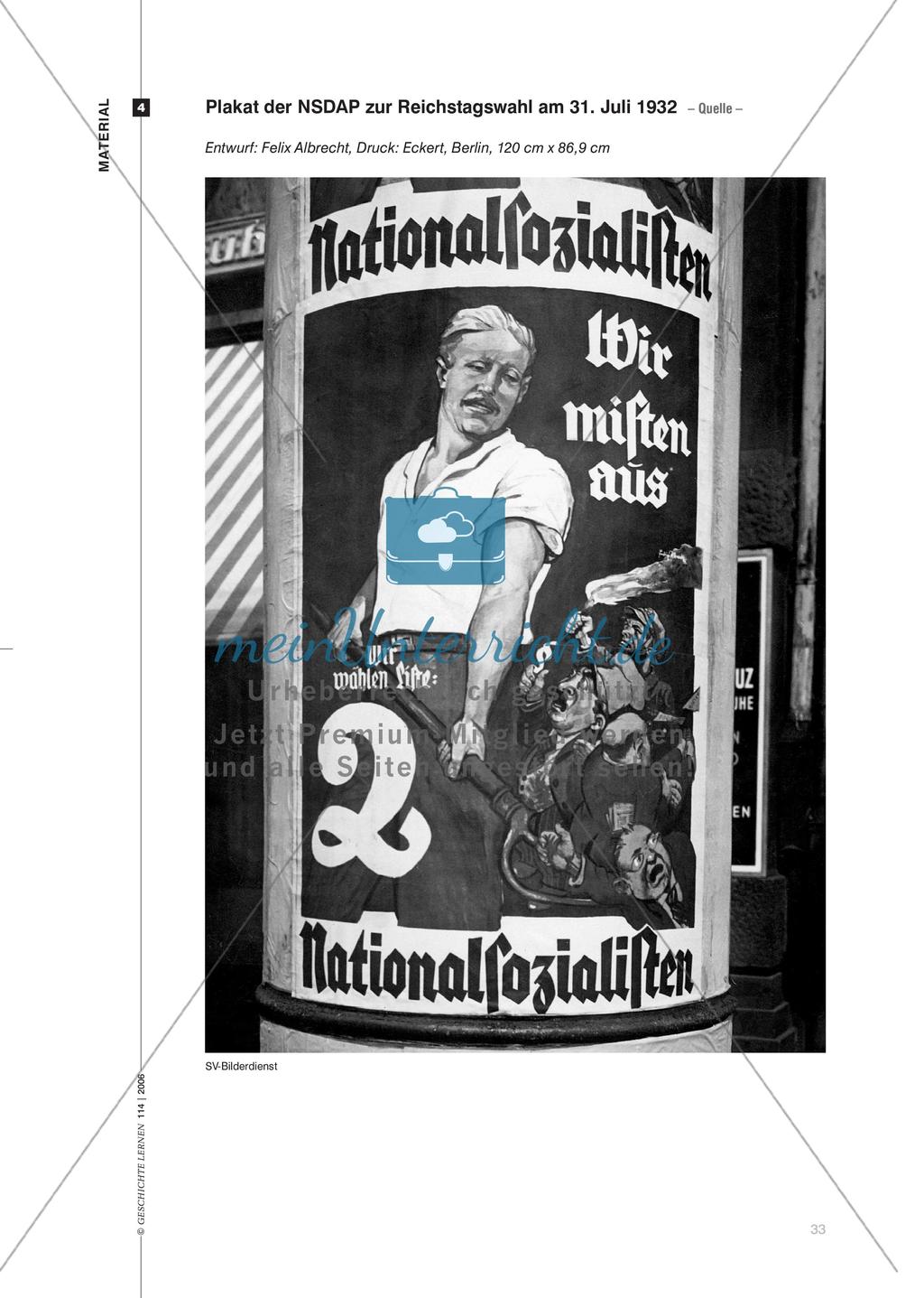 Die Reichtstagswahl im Jahr 1932: NS-Wahlwerbung im Spiegel von Plakaten Preview 6