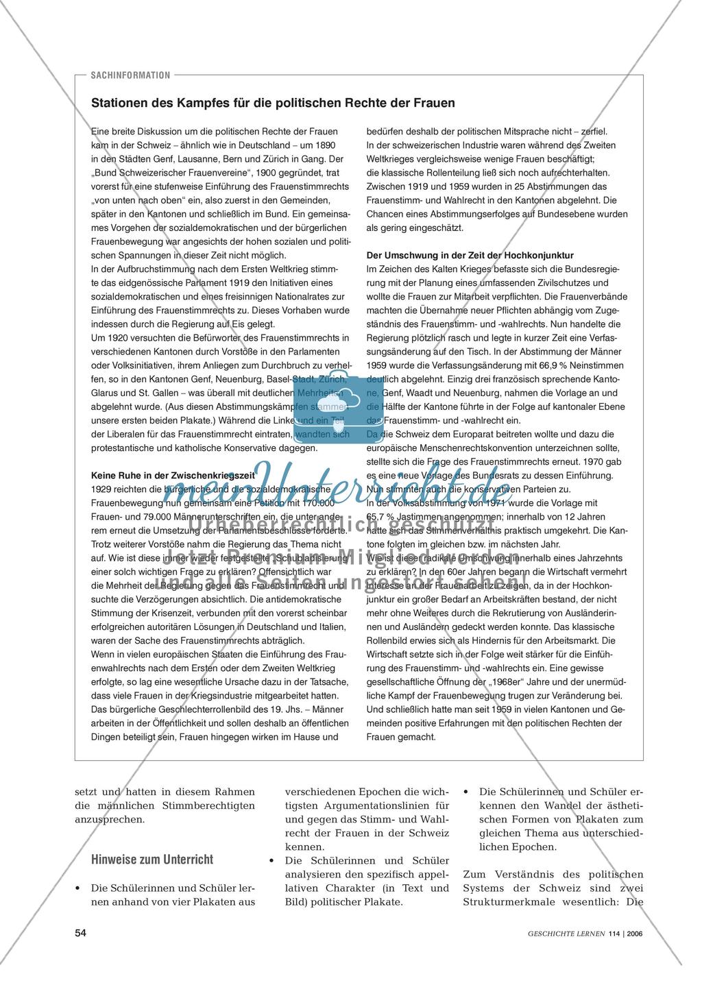 Der lange Weg zum Stimm- und Wahlrecht der Frauen in der Schweiz Preview 2
