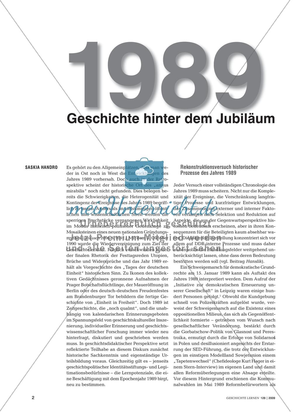 1989 - Geschichte hinter dem Jubiläum Preview 1
