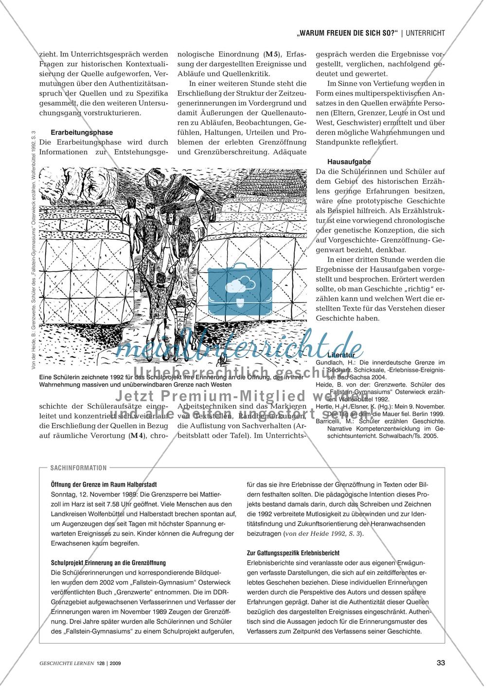 „Warum freuen die sich so?“ - Schülererinnerungen an die Grenzöffnung im November 1989 Preview 2