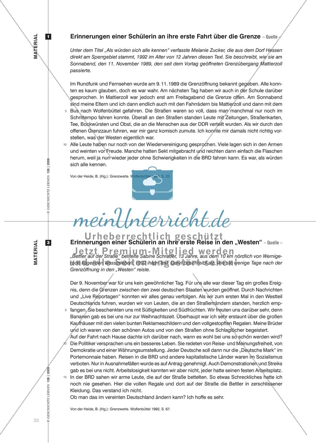 „Warum freuen die sich so?“ - Schülererinnerungen an die Grenzöffnung im November 1989 Preview 4
