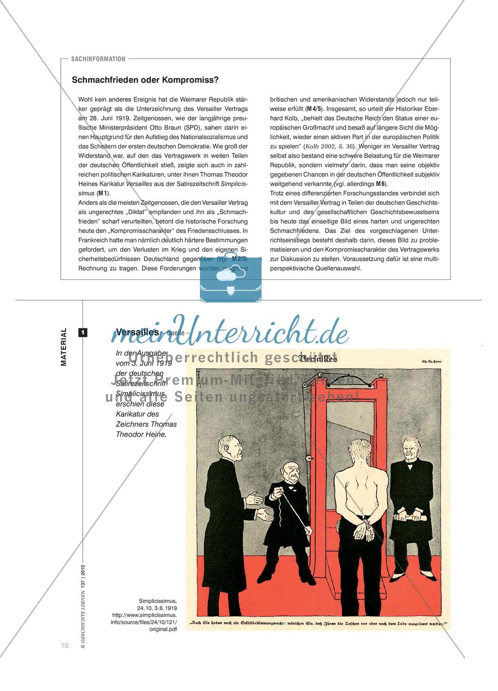 Die Bewertung des Versailler Vertrags Preview 3