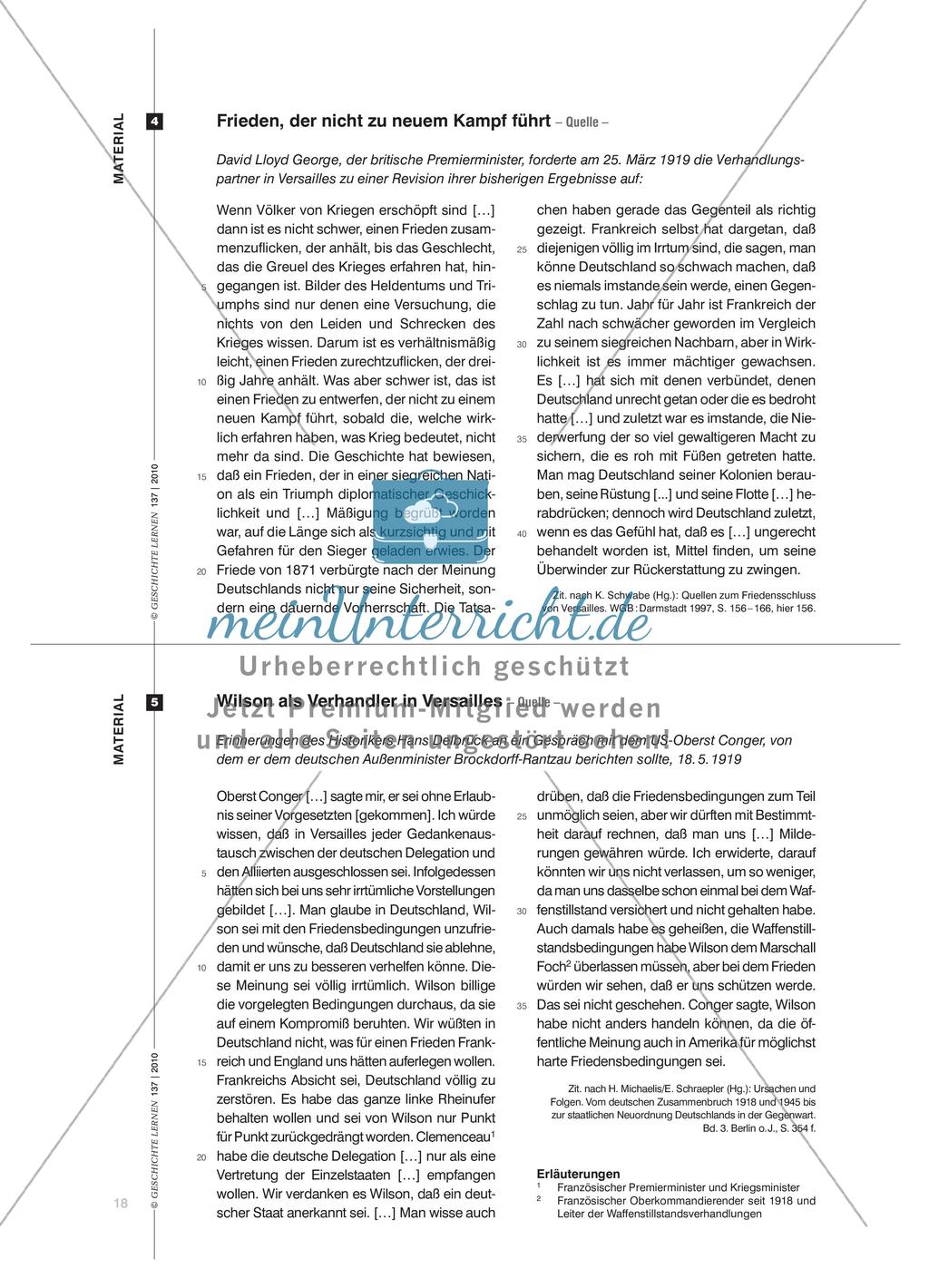 Die Bewertung des Versailler Vertrags Preview 5