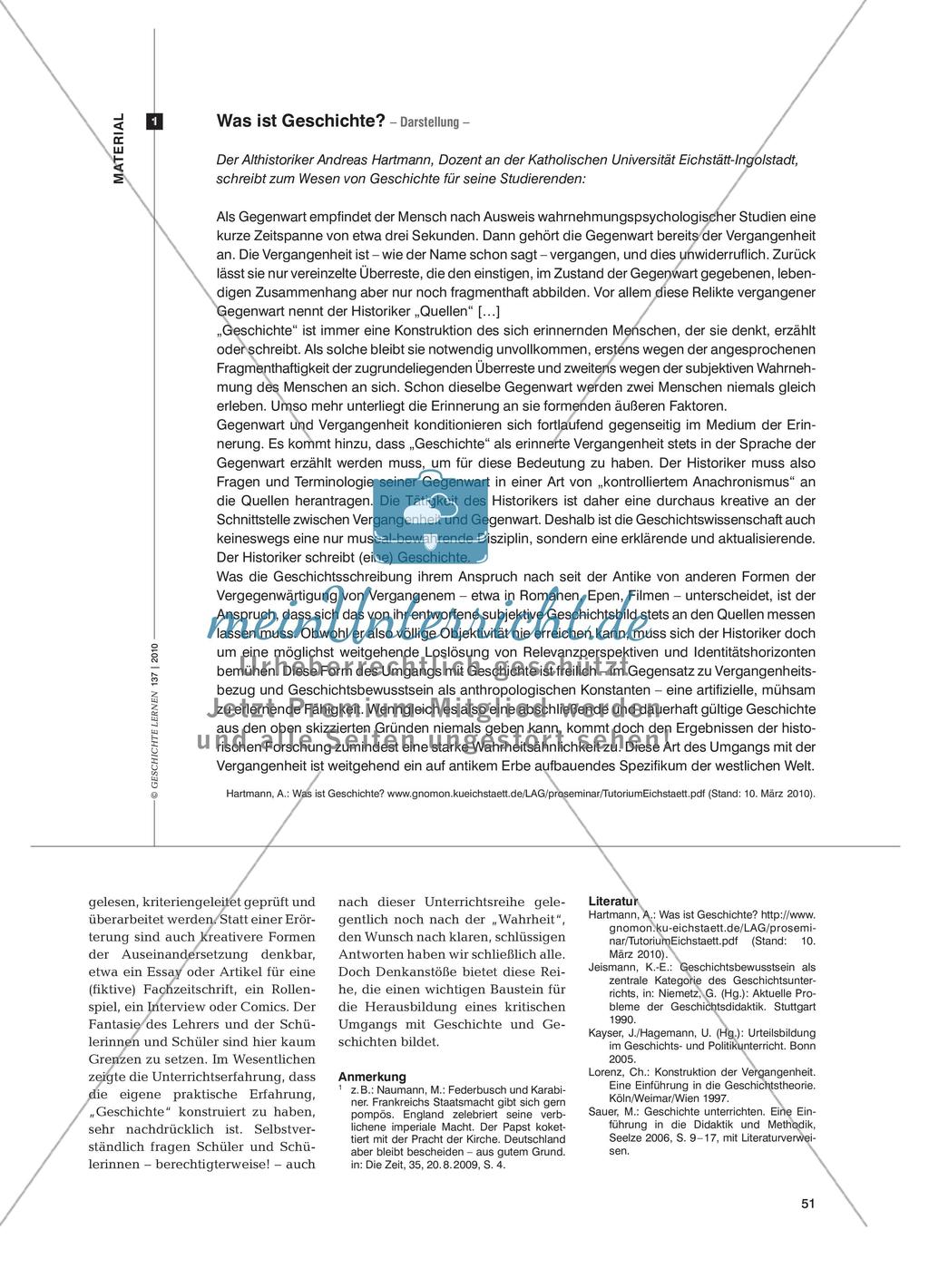 Geschichte als Konstrukt: Ein Einstieg in die Oberstufenarbeit Preview 4