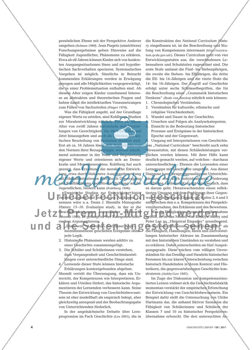 Perspektivenübernahme, Sachurteil und Werturteil - Drei zentrale Kompetenzen im Umgang mit Geschichte Preview 3