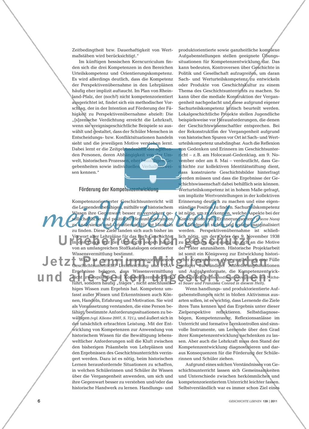 Perspektivenübernahme, Sachurteil und Werturteil - Drei zentrale Kompetenzen im Umgang mit Geschichte Preview 5