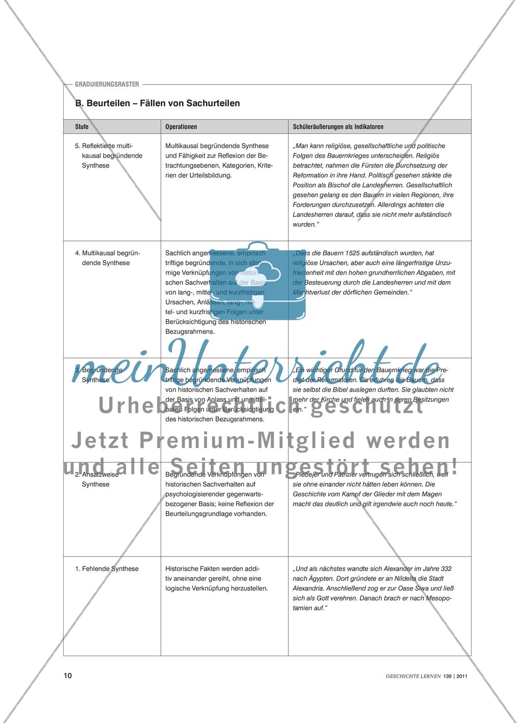 Perspektivenübernahme, Sachurteil und Werturteil - Drei zentrale Kompetenzen im Umgang mit Geschichte Preview 9