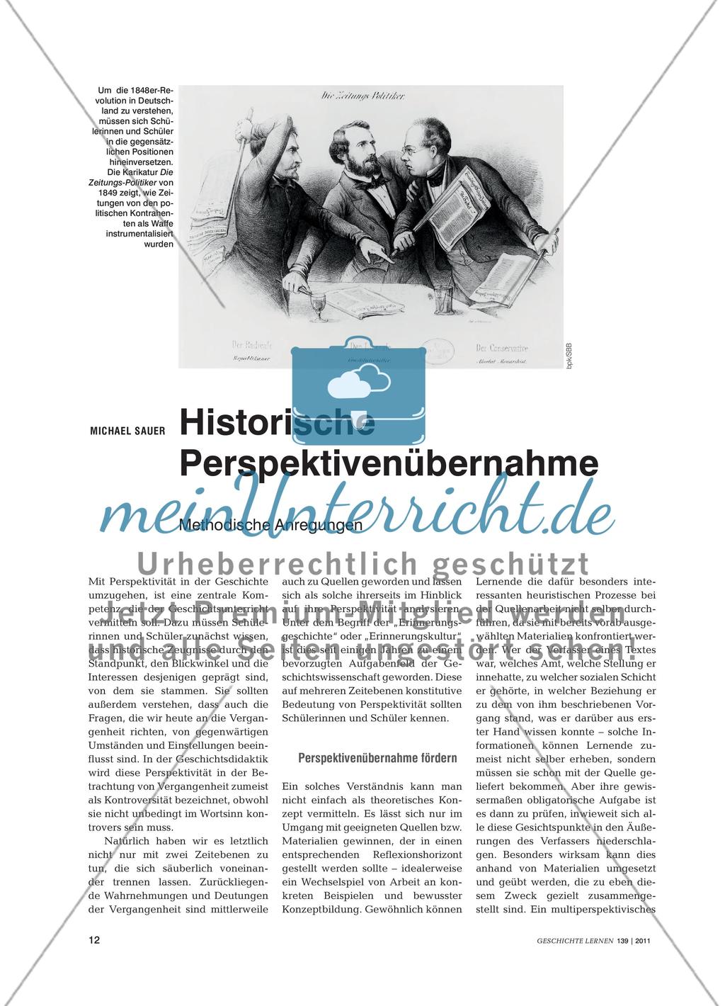 Historische Perspektivenübernahme - Methodische Anregungen Preview 1