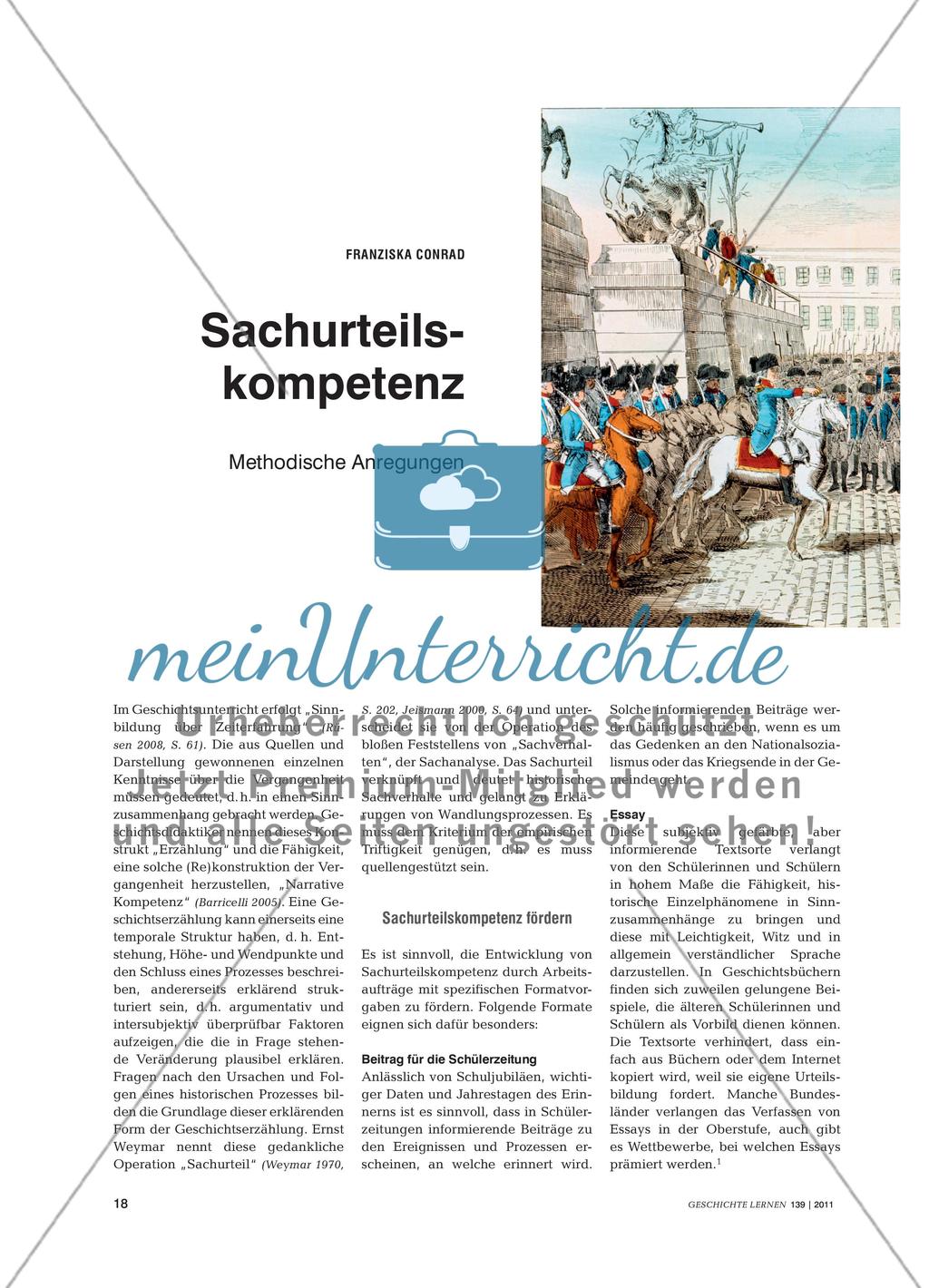 Sachurteilskompetenz - Methodische Anregungen Preview 1