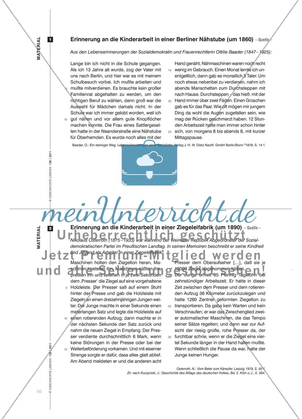 Kinderarbeit während der Industrialisierung - Ein Vorschlag zur Förderung von Sachurteilskompetenz Preview 5