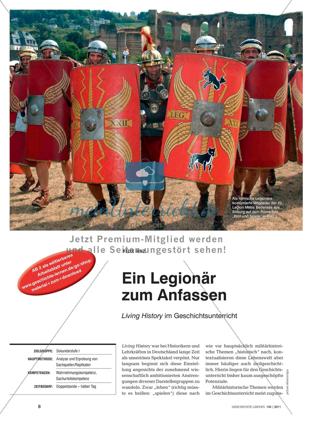 Ein Legionär zum Anfassen - Living History im Geschichtsunterricht Preview 1