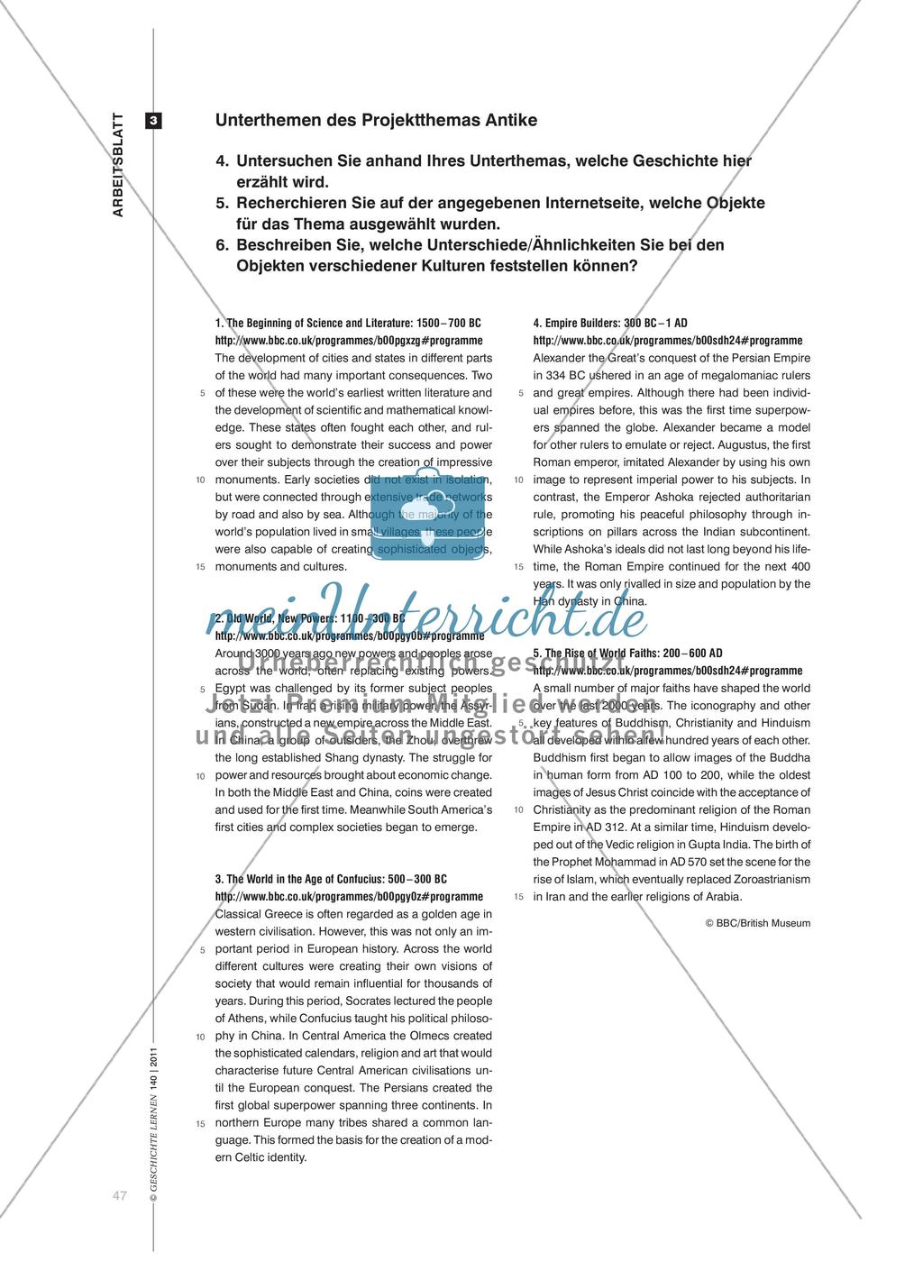 Die Antike als Weltgeschichte - A History of the World in 100 Objects im bilingualen Geschichtsunterricht Preview 6