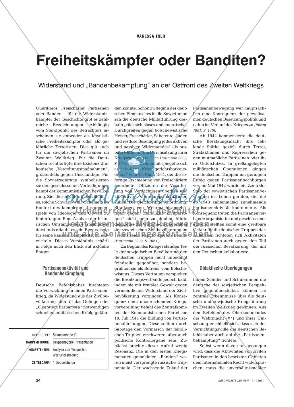 Widerstand und Bandenbekämpfung an der Ostfront des Zweiten Weltkriegs Preview 1