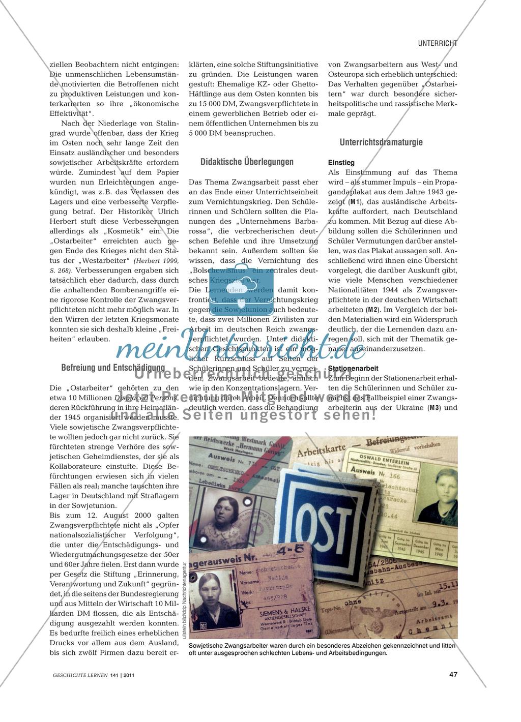 Eine Stationenarbeit über sowjetische Zwangsarbeiter im Deutschen Reich Preview 2