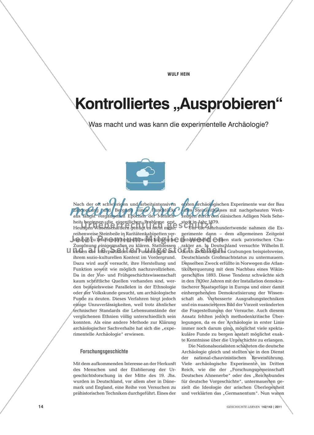 Experimentelle Archäologie im pädagogischen Kontext Preview 1