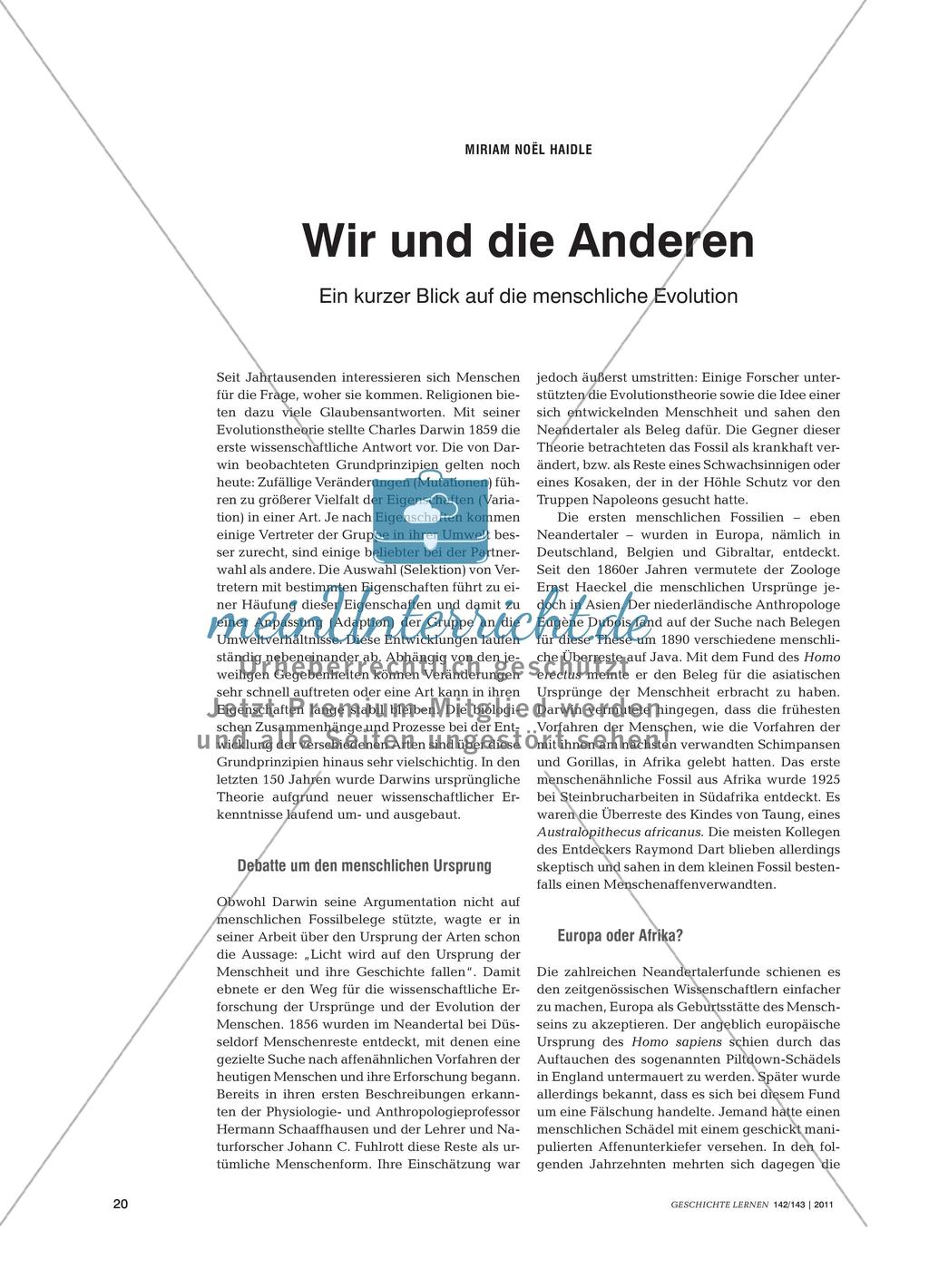 Die menschliche Evolution aus fachwissenschaftlicher Perspektive Preview 1