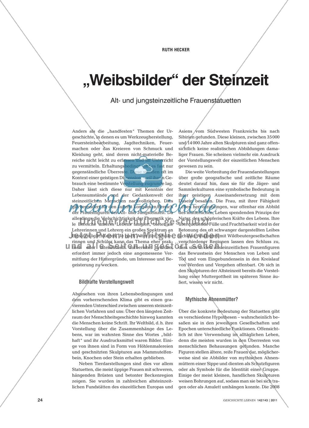 Alt- und jungsteinzeitliche Frauenstatuetten Preview 1