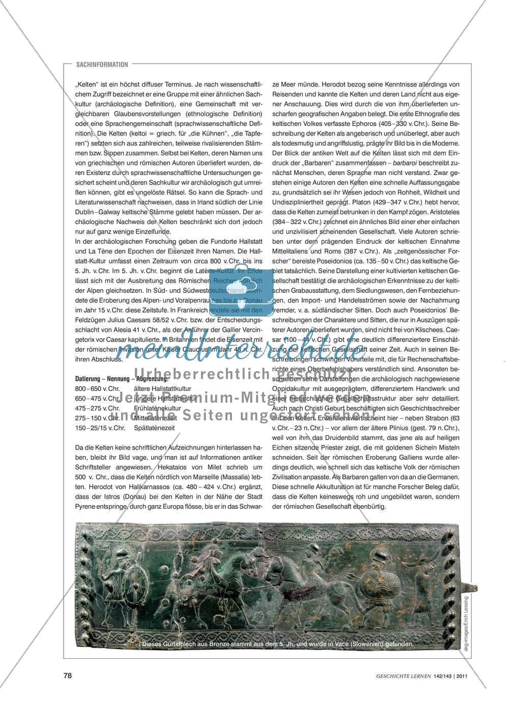 Die keltische Gesellschaft in antiken Darstellungen und archäologischen Befunden Preview 3