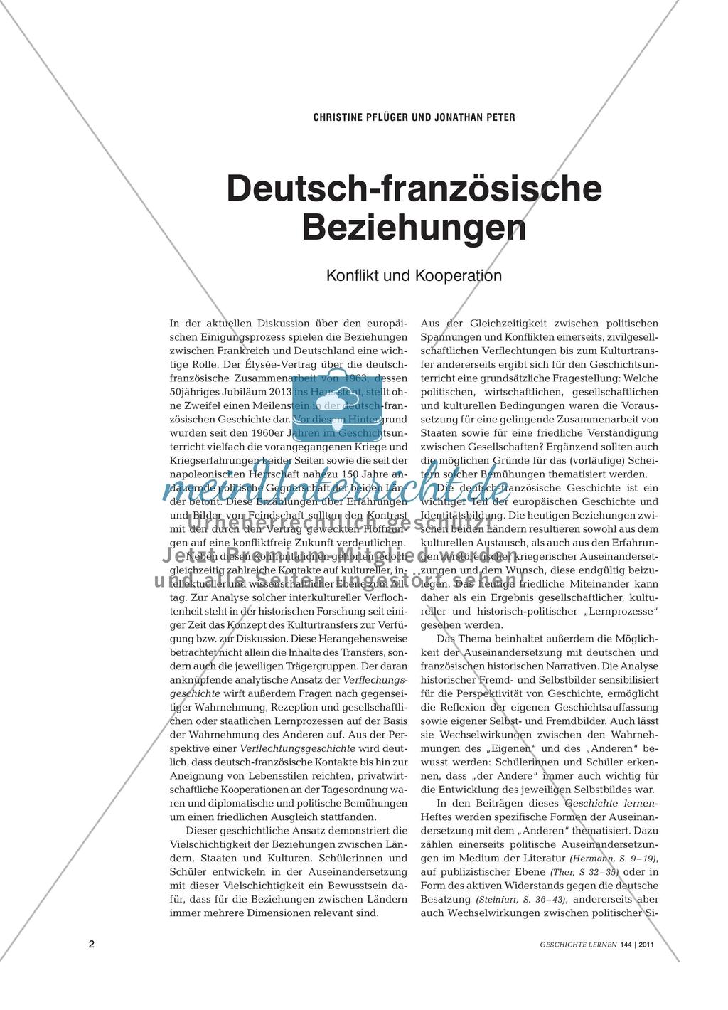 Deutsch-französische Beziehungen im historischen Kontext Preview 1