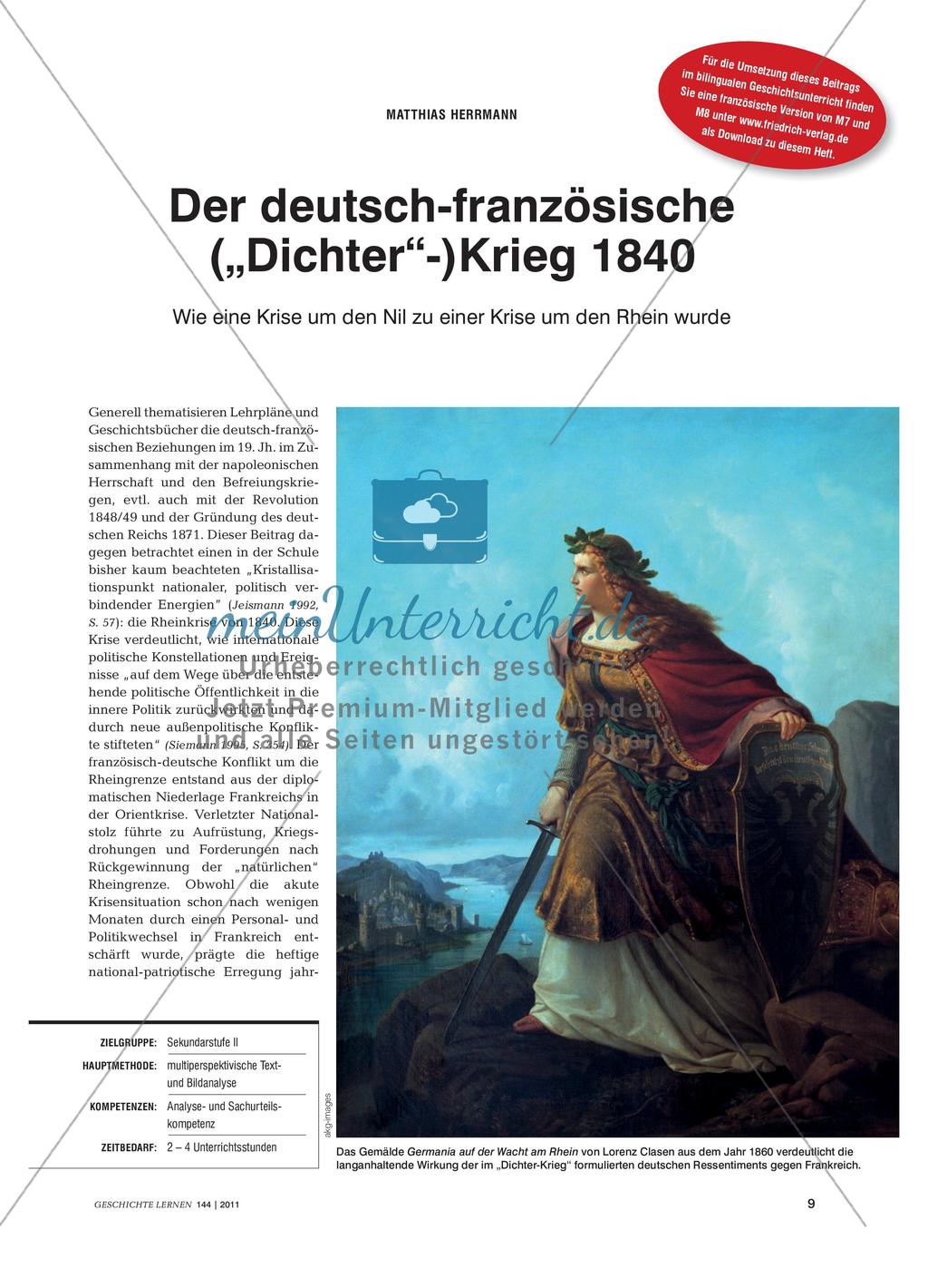 Der deutsch-französische Dichterkrieg 1840 aus verschiedenen Perspektiven Preview 1