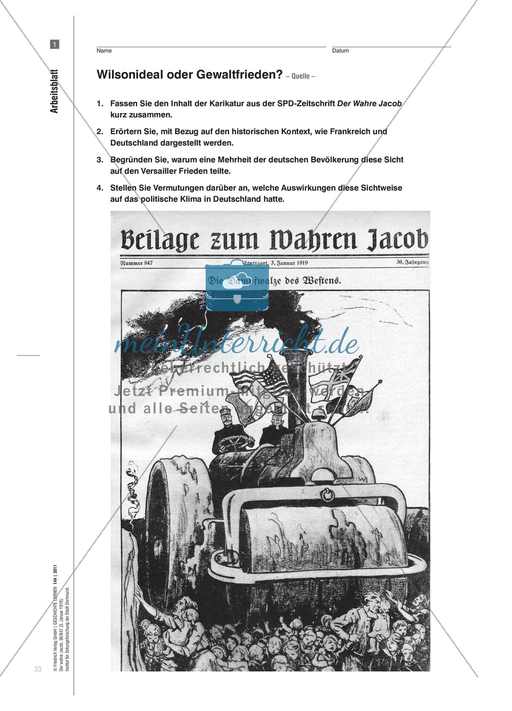 Die deutsche Einschätzung französischer Nachkriegspolitik 1918/1919 Preview 2
