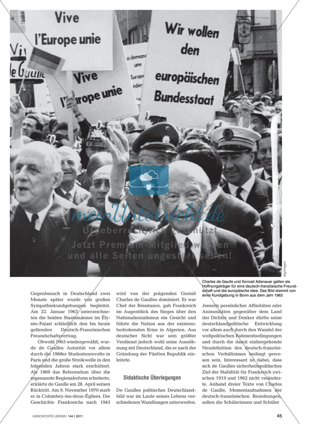 Deutsch-französische Beziehungen anhand der biografische Betrachtung Charles de Gaulle Preview 2