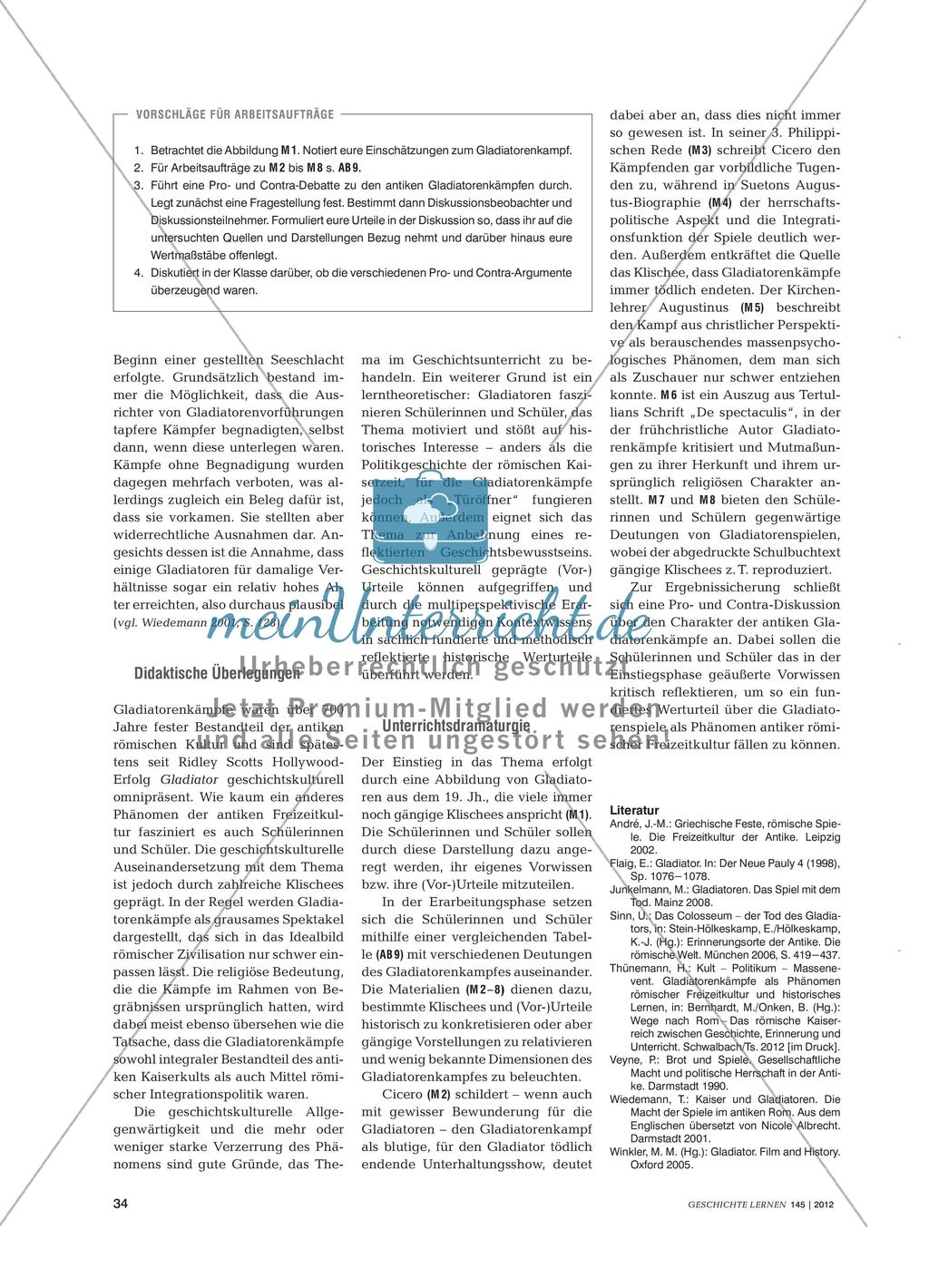 Eine Pro- und Contra-Debatte über Gladiatorenkämpfe in der römischen Kaiserzeit Preview 3