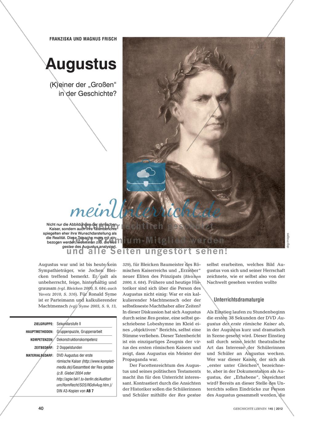 Kaiser Augustus: Fremd- und Selbstwahrnehmung im Vergleich Preview 1