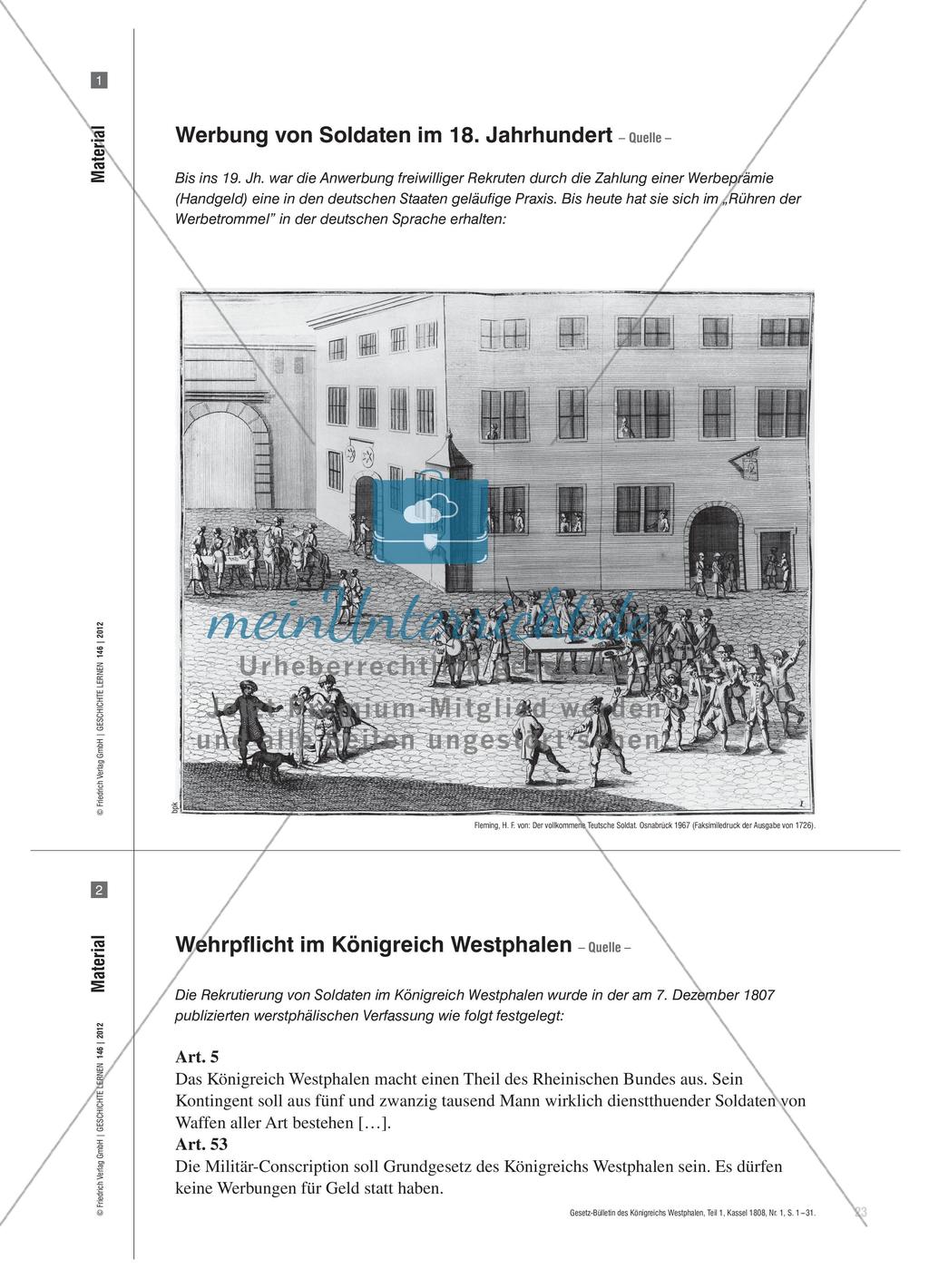 Der Dienst an der Waffe: Die Einführung der Wehrpflicht im Königreich Westphalen im 18. Jahrhundert Preview 4