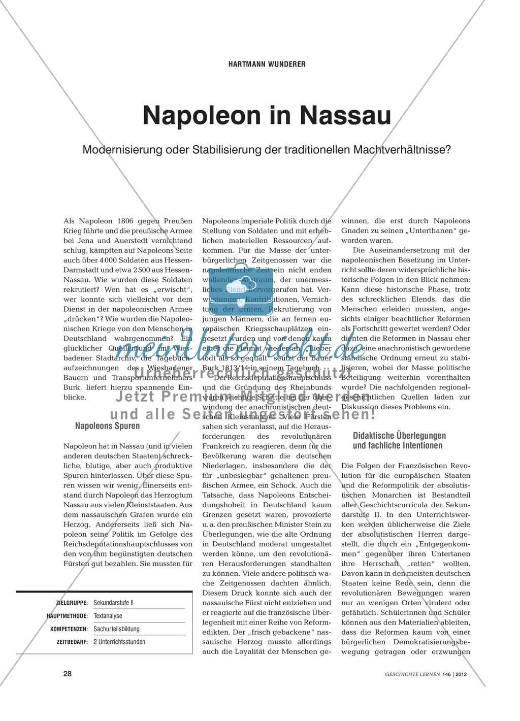Napoleon in Nassau: Modernisierung oder Stabilisierung der traditionellen Machtverhältnisse? Preview 1