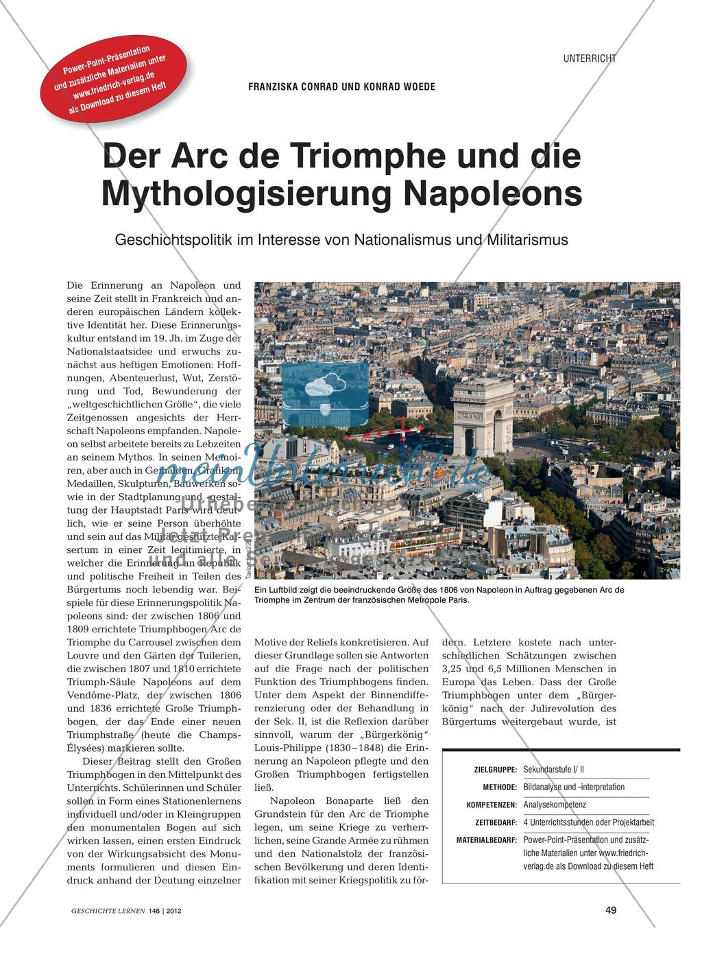 Der Arc de Triomphe und die Mythologisierung Napoleons: Geschichtspolitik im Interesse von Nationalismus und Militarismus Preview 1
