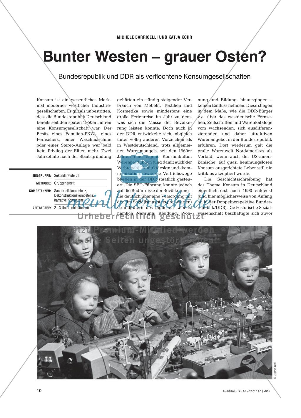 Das Konsumverhalten in der Bundesrepublik und der DDR im Vergleich Preview 1