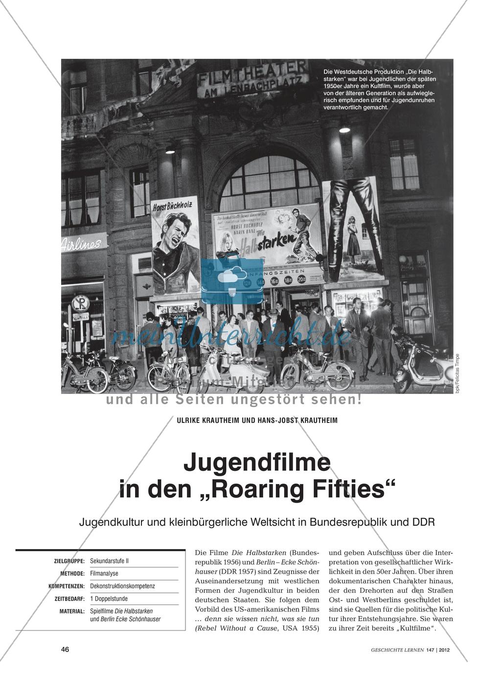 Filme im Vergleich: Gemeinsamkeiten und Unterschiede der Jugendkultur in der Bundesrepublik und der DDR Preview 1