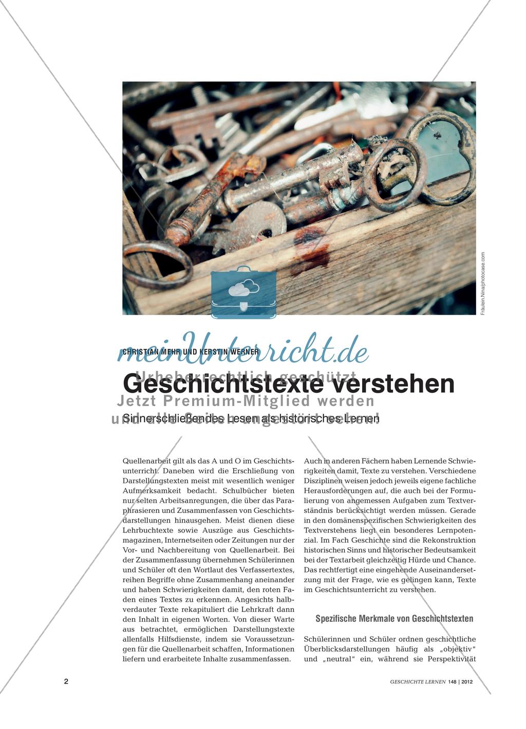 Sinnerschließendes Lesen im Kontext des historischen Lernens Preview 1