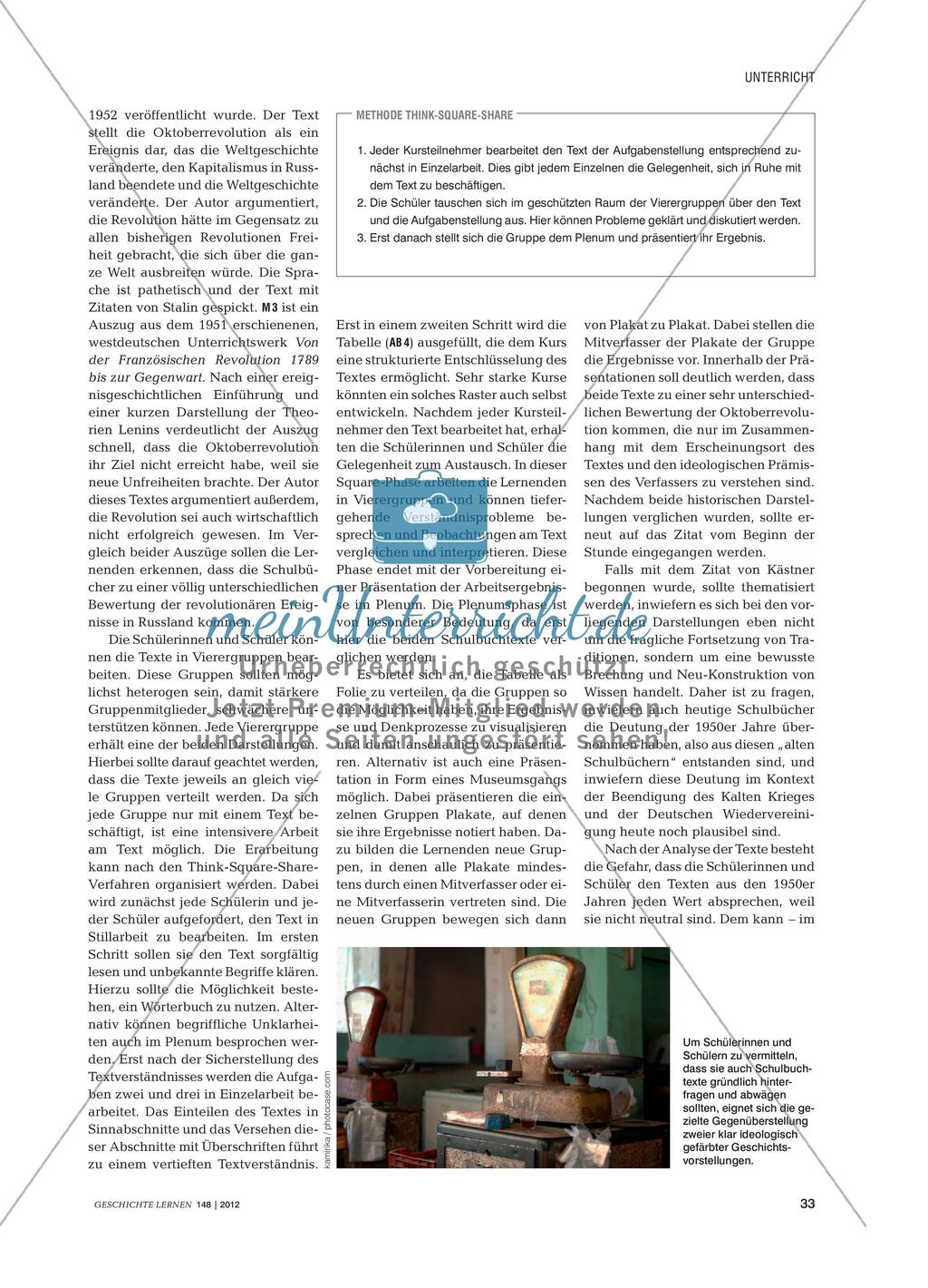 Dekonstruktion zweier Schulbuchtexte zur Oktoberrevolution Preview 2