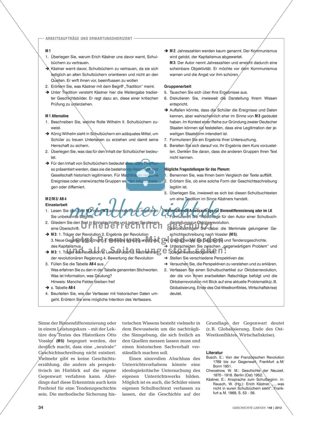 Dekonstruktion zweier Schulbuchtexte zur Oktoberrevolution Preview 3