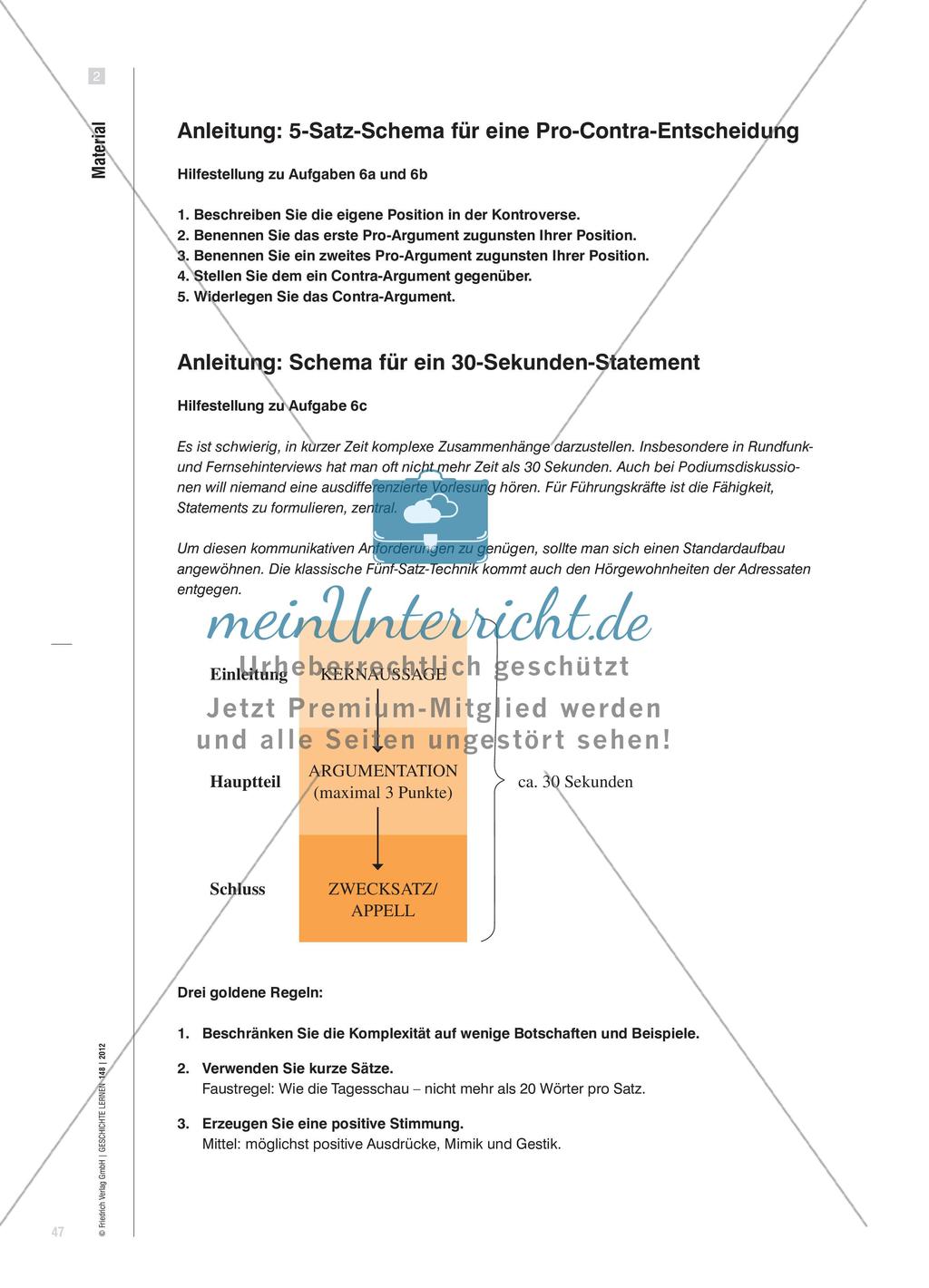 Microtraining zur Textarbeit: Kleinschrittige Dekonstruktion eines Kommentars zum Ersten Weltkrieg Preview 8