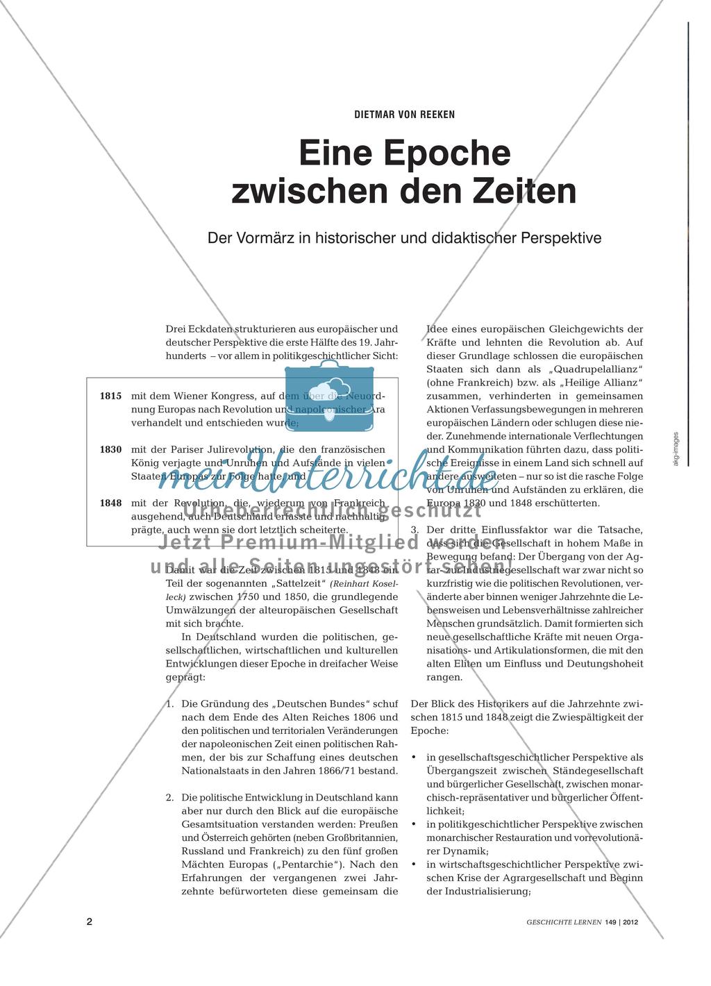 Der Vormärz aus historischer und didaktischer Perspektive Preview 1
