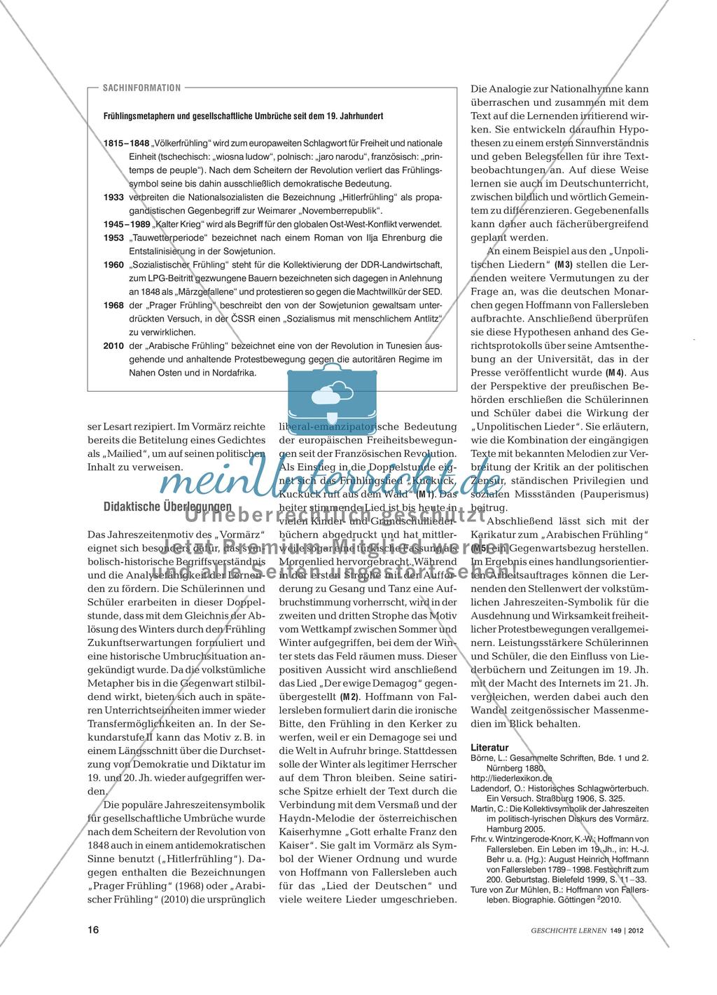 Frühlingslieder im Fokus der politischen Zensur im Vormärz Preview 3