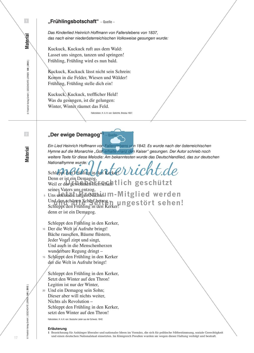 Frühlingslieder im Fokus der politischen Zensur im Vormärz Preview 4