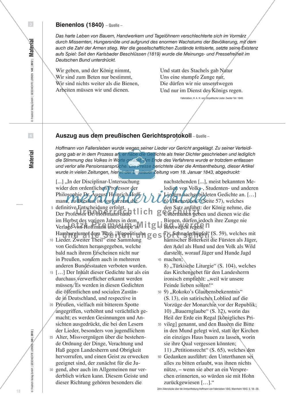 Frühlingslieder im Fokus der politischen Zensur im Vormärz Preview 5