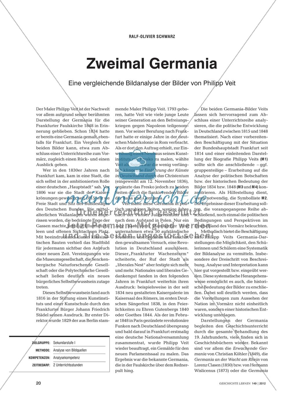 Eine vergleichende Bildanalyse der Germania von Philipp Veit (1836/ 1848) Preview 1