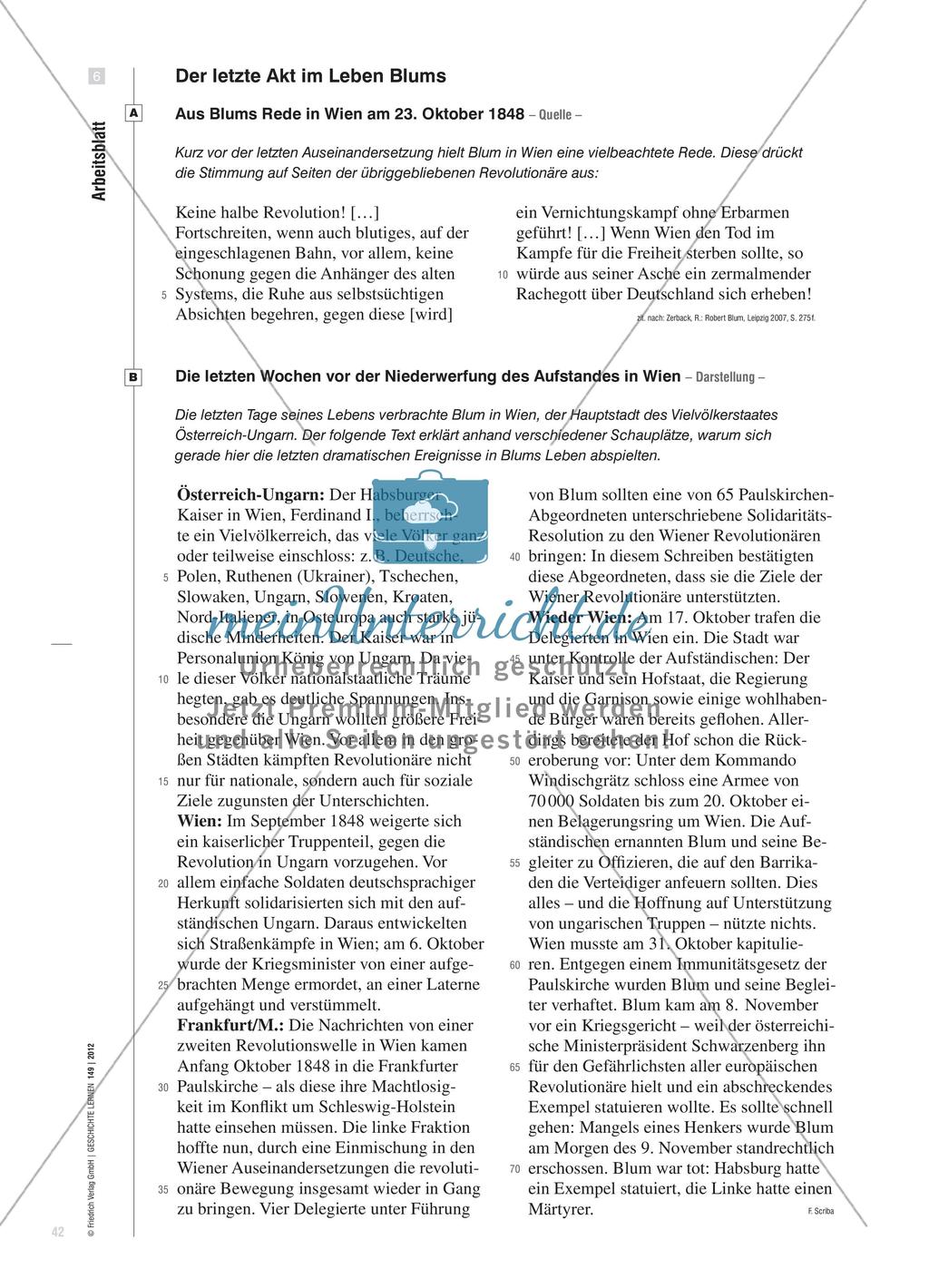 Eine Alternative zum Lehrbuch-Kapitel Vormärz und 1848/49 am Fall des Robert Blum Preview 13