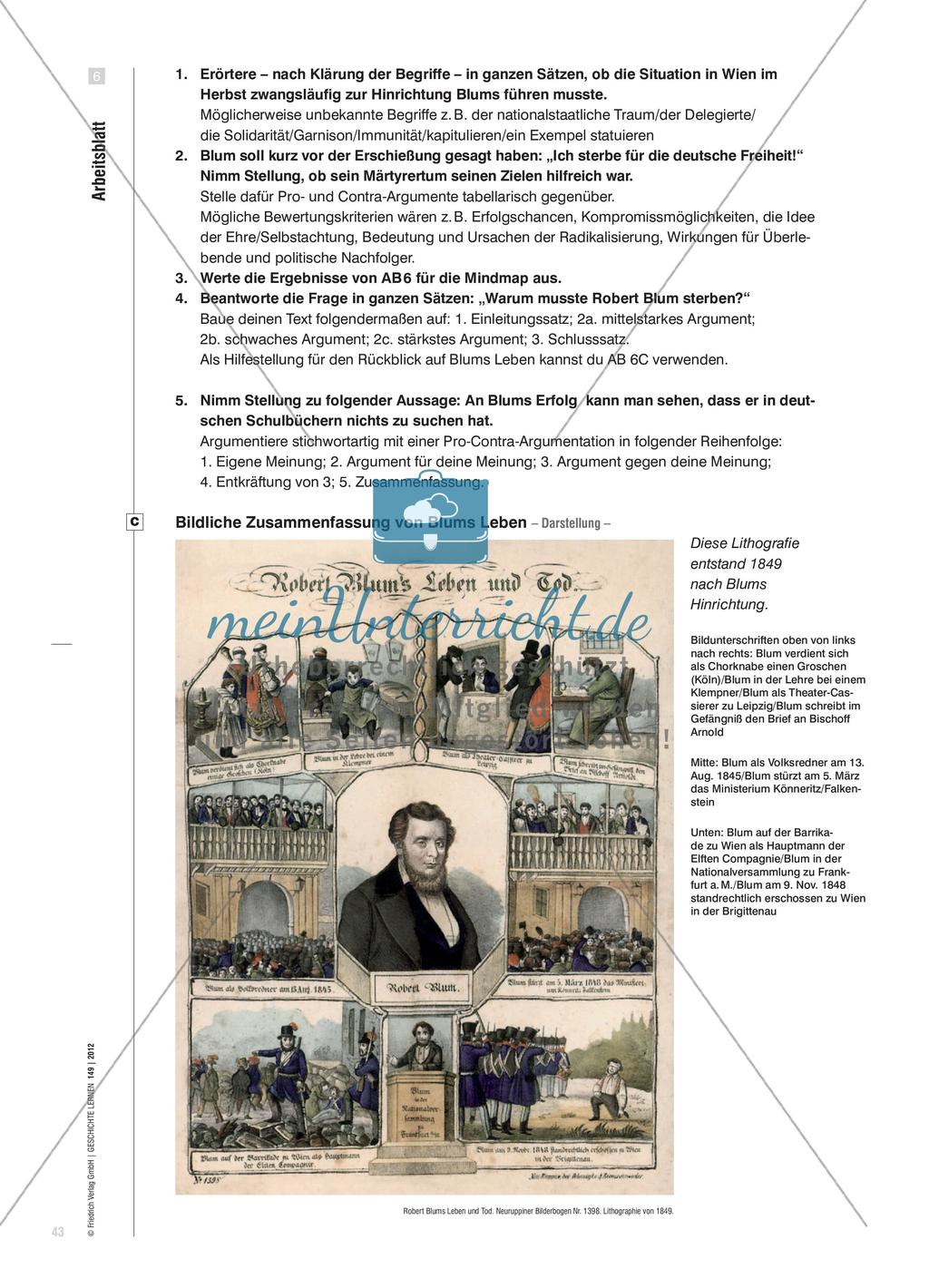 Eine Alternative zum Lehrbuch-Kapitel Vormärz und 1848/49 am Fall des Robert Blum Preview 14
