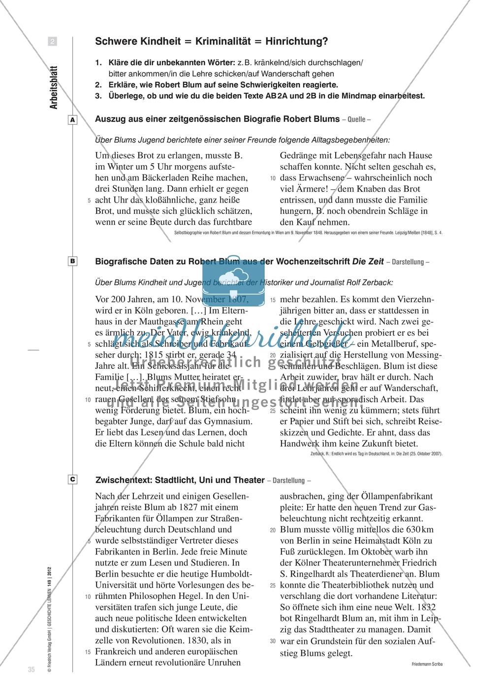 Eine Alternative zum Lehrbuch-Kapitel Vormärz und 1848/49 am Fall des Robert Blum Preview 6