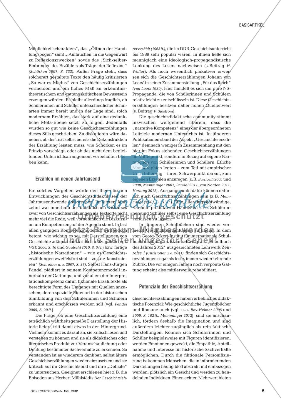 Geschichtserzählungen aus fachdidaktischer und fachwissenschaftlicher Perspektive Preview 4